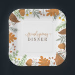 Modernes Herbstfest Freundliches Abendessen Pappteller<br><div class="desc">Modernes Herbstfest Freundliches Abendessen Teller</div>