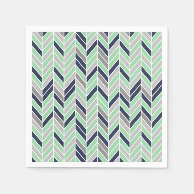 Modernes Herringbone-Zickzack geometrisches Muster Serviette (Vorderseite)