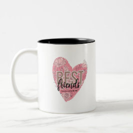 Modernes Herz für Flora Zweifarbige Tasse