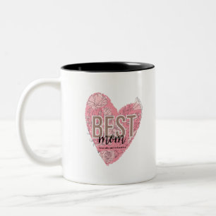 Modernes Herz für Flora Zweifarbige Tasse