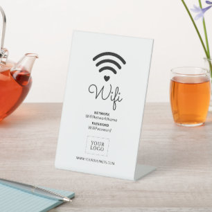 Modernes Herz Geschäft Wifi Passwort Willkommenssc Sockelschild