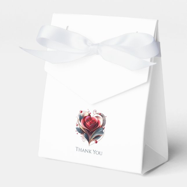 Modernes Herz gestalterische Rose Hochzeit Vielen  Geschenkschachtel (Vorderseite)