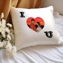 Modernes herz gestaltetes Foto I Liebe U