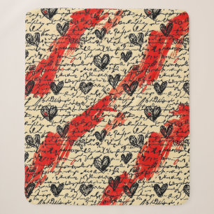 Modernes Herz Muster mit Schrift Hintergrund (10) Sherpadecke