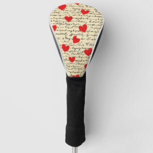 Modernes Herz Muster mit Schrift Hintergrund (17) Golf Headcover