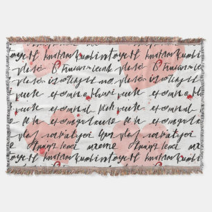 Modernes Herz Muster mit Schrift Hintergrund (19) Decke