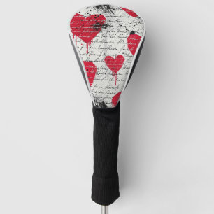 Modernes Herz Muster mit Schrift Hintergrund (1) Golf Headcover