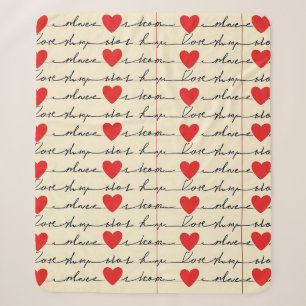 Modernes Herz Muster mit Schrift Hintergrund (20) Sherpadecke