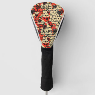 Modernes Herz Muster mit Schrift Hintergrund (2) Golf Headcover