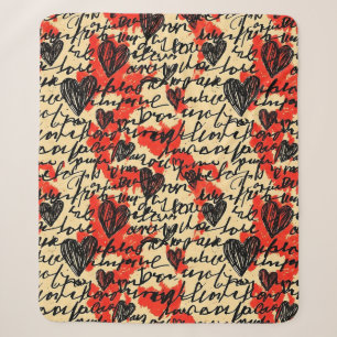 Modernes Herz Muster mit Schrift Hintergrund (2) Sherpadecke