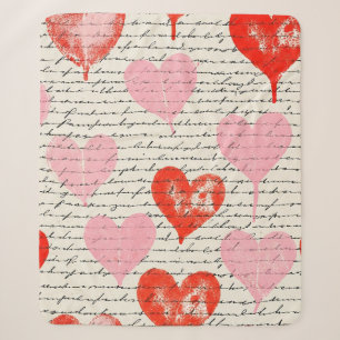 Modernes Herz Muster mit Schrift Hintergrund (7) Sherpadecke