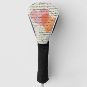 Modernes Herz Muster mit Schrift Hintergrund (8) Golf Headcover