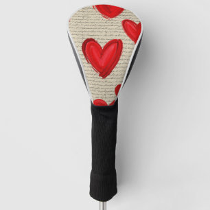 Modernes Herz Muster mit Skript-Hintergrund (5) Golf Headcover