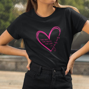 Modernes Herz rosa Jesus die Art und Weise, wie di T-Shirt