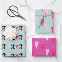 Modernes Herz rosa X- und Herz-Muster