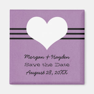 Modernes Herz speichert das Date Magnet, Lila Magnet