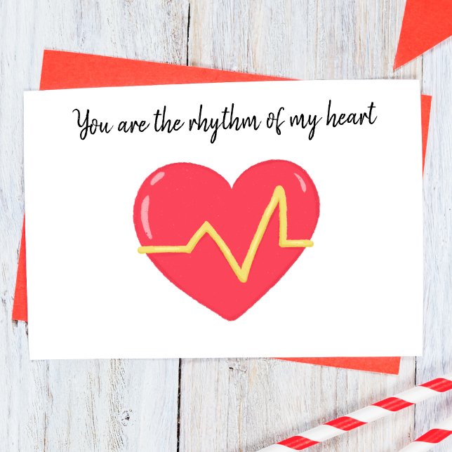 Modernes Herz und Kardiogramm Mitteilungskarte (Von Creator hochgeladen)