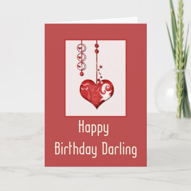Modernes Herzdesign 2 Happy Birthday Card 2 Karte (Vorderseite)
