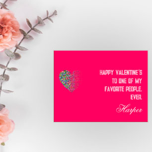 Modernes Herzrosa in Liebe Postcard Feiertagspostkarte