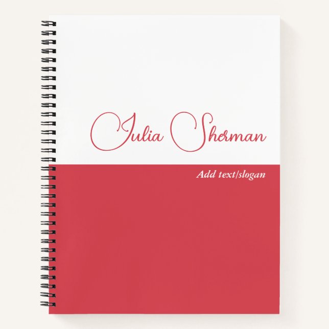 Modernes Hibiskus Rote Feminine Minimalistische Sc Notizbuch (Vorderseite)
