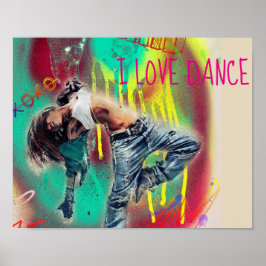 Modernes Hip Hop Tänzer Teenagerzimmer Poster