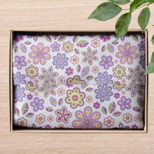 Modernes Hippie Floral Muster   Botanisch Seidenpapier