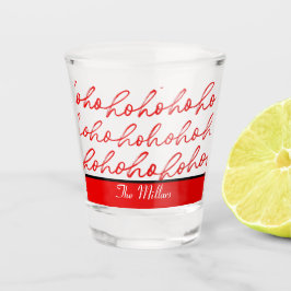 Modernes Ho Ho Ho Rot und Weiß Weihnachtsmuster Schnapsglas