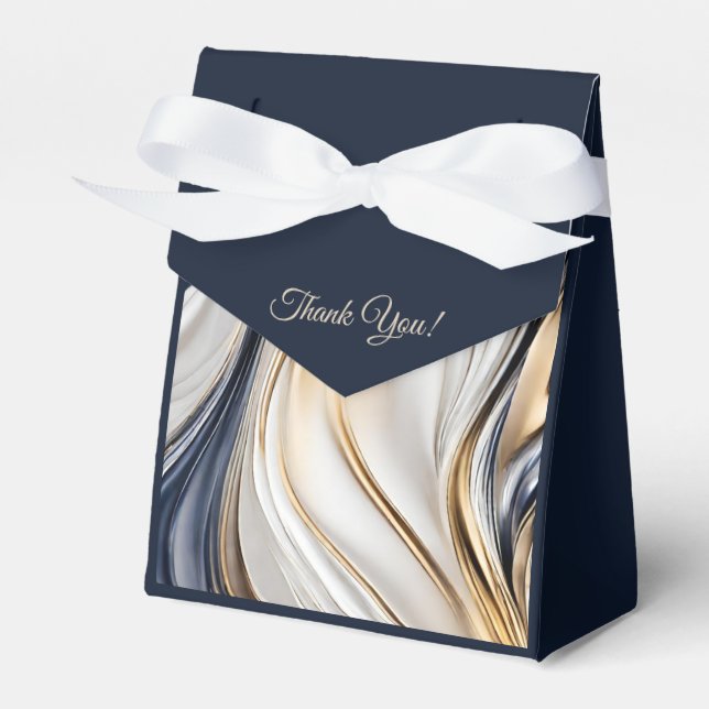 Modernes, hochblau-weißes Gold- Geschenkschachtel (Vorderseite)