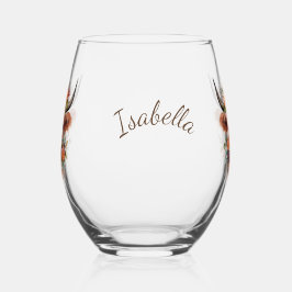 Modernes Hochland-Kuh Boho mit Blume Design Weinglas Ohne Stiel