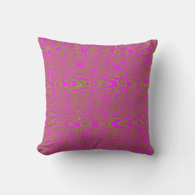 Modernes, hochrosa Leopard-Wellenmuster-Muster Kissen (Vorderseite)