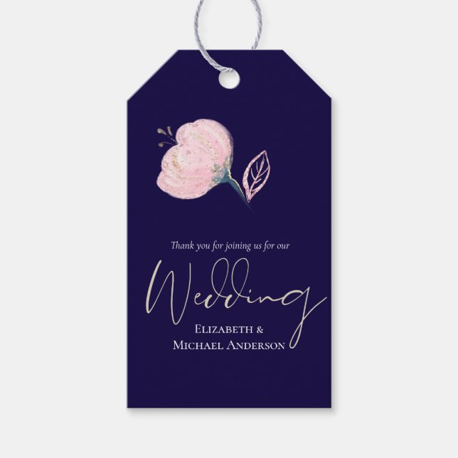 Modernes Hochzeitbudget für Hochzeiten in Blue Pin Geschenkanhänger (Vorderseite)