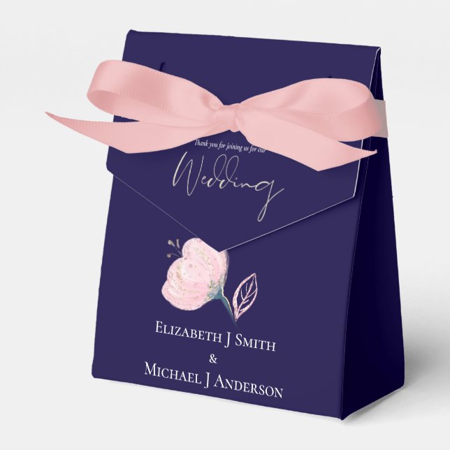 Modernes Hochzeitbudget für Hochzeiten in Blue Pin Geschenkschachtel (Vorderseite)