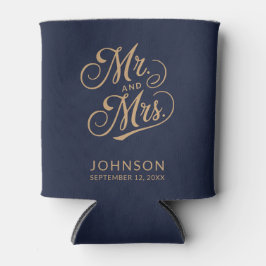 Modernes Hochzeitdatum Navy Blue Mr & Mrs. Gastges Dosenkühler