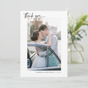 Modernes Hochzeitkalligrafie-Foto Vielen Dank Dankeskarte