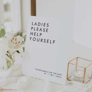 Modernes Hochzeitsbadezimmer - Zeichen Sockelschild