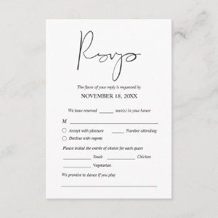 Modernes Hochzeitsessen lädt zur UAWG-Eintrittskar Begleitkarte