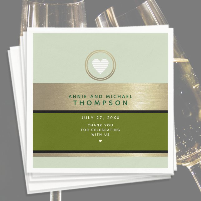 Modernes Hochzeitsgrün Serviette (Von Creator hochgeladen)