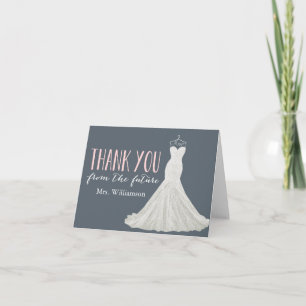 Modernes Hochzeitskleid Brautparty Vielen Dank Dankeskarte