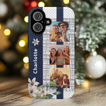 Modernes Hochzeitskuppel Foto Personalisiertes Flo iPhone 16 Hülle<br><div class="desc">Modernes Wedding Couple Foto Personalisiertes florales iPhone 16 Hüllen verfügt über 3 Ihrer Lieblings-Fotos und Ihren personalisierten Namen auf einem modernen Hintergrund mit einem weichen Aquarell Blumenbouquet Akzent. Macht ein perfektes Geschenk für Geburtstag,  Weihnachten,  Jubiläum und mehr. Erstellt von Evco Studio www.zazzle.com/store/evcostudio</div>