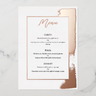 Modernes Hochzeitsmenü mit gemalteter Folie Folieneinladung