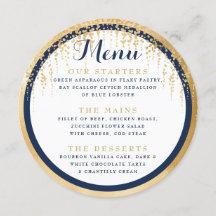 Modernes Hochzeitsmenü von Willow Tree Navy Blue G