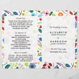 Modernes Hochzeitsprogramm für Boho Chic