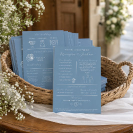 Modernes Hochzeitsprogramm für Dusty Blue Programm