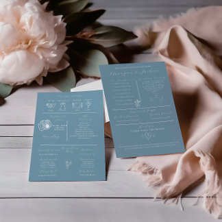 Modernes Hochzeitsprogramm für Dusty Blue Programm
