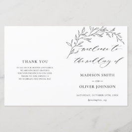 Modernes Hochzeitsprogramm für Minimalistische Lau