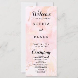 Modernes Hochzeitsprogramm für Rosa und Gold