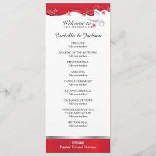 Modernes Hochzeitsprogramm für Rote Flora Programm