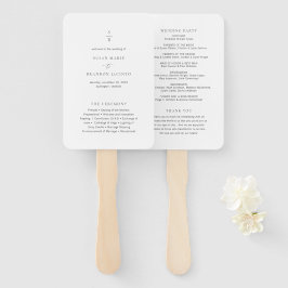 Modernes Hochzeitsprogramm für sauberes Schwarz un Fächer