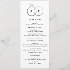Modernes Hochzeitsprogramm für Silber Rings Programm