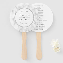 Modernes Hochzeitsprogramm für Weißmarmor Fächer